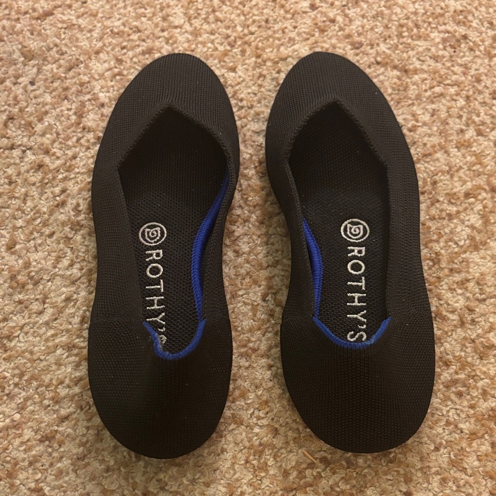 Rothy's Black and Blue Women's Round Toe Flats  7.5